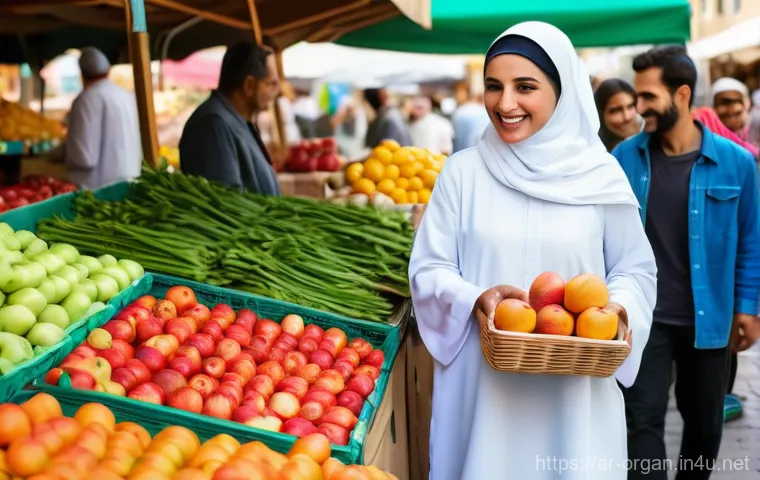 유기농업 자격증 취득 후 진로 - **Prompt:** A heartwarming scene depicting a modern Arab family (mother, father, and a cheerful todd...