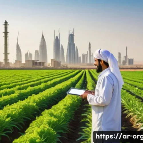 유기농업 자격증 취득 후 연봉 - A professional Middle Eastern organic farm worker in modest work clothes and a light headscarf, care...