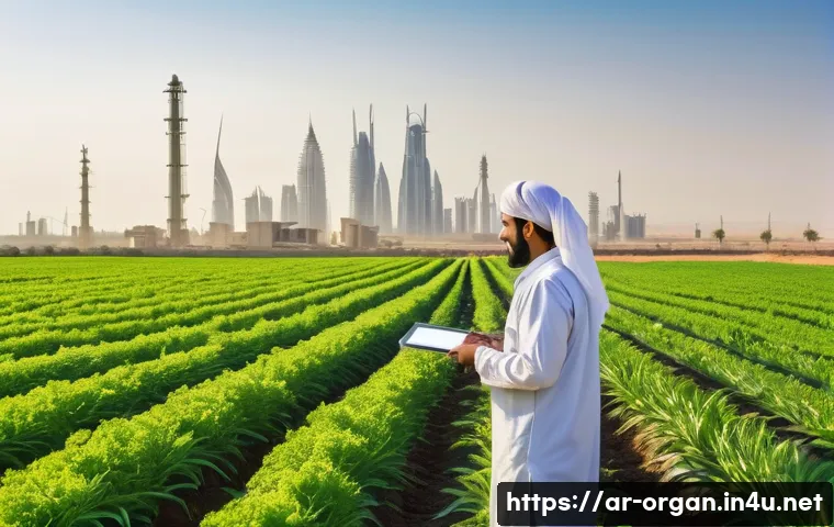 유기농업 자격증 취득 후 연봉 - A professional Middle Eastern organic farm worker in modest work clothes and a light headscarf, care...