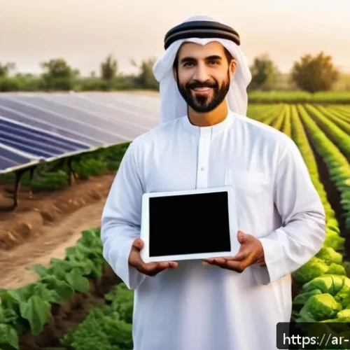 유기농업 연봉 협상과 커리어 관리 - A professional Middle Eastern male agronomist in traditional light clothing standing confidently in ...